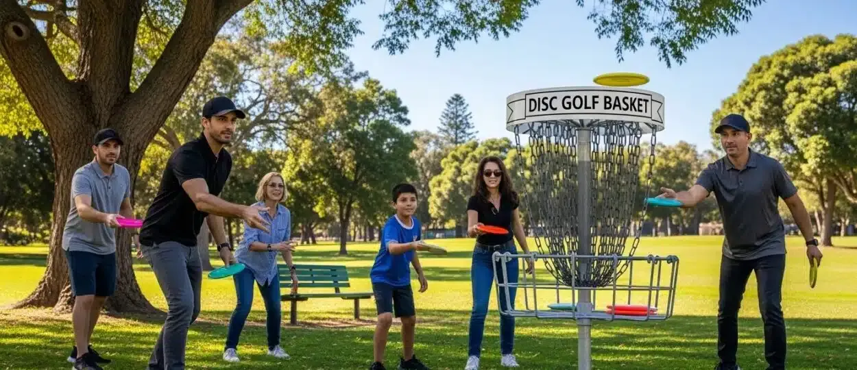 disc golf basket outdoor